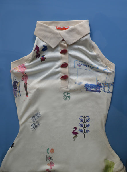 HALTER MAQLOUBA KNITTED DRESS