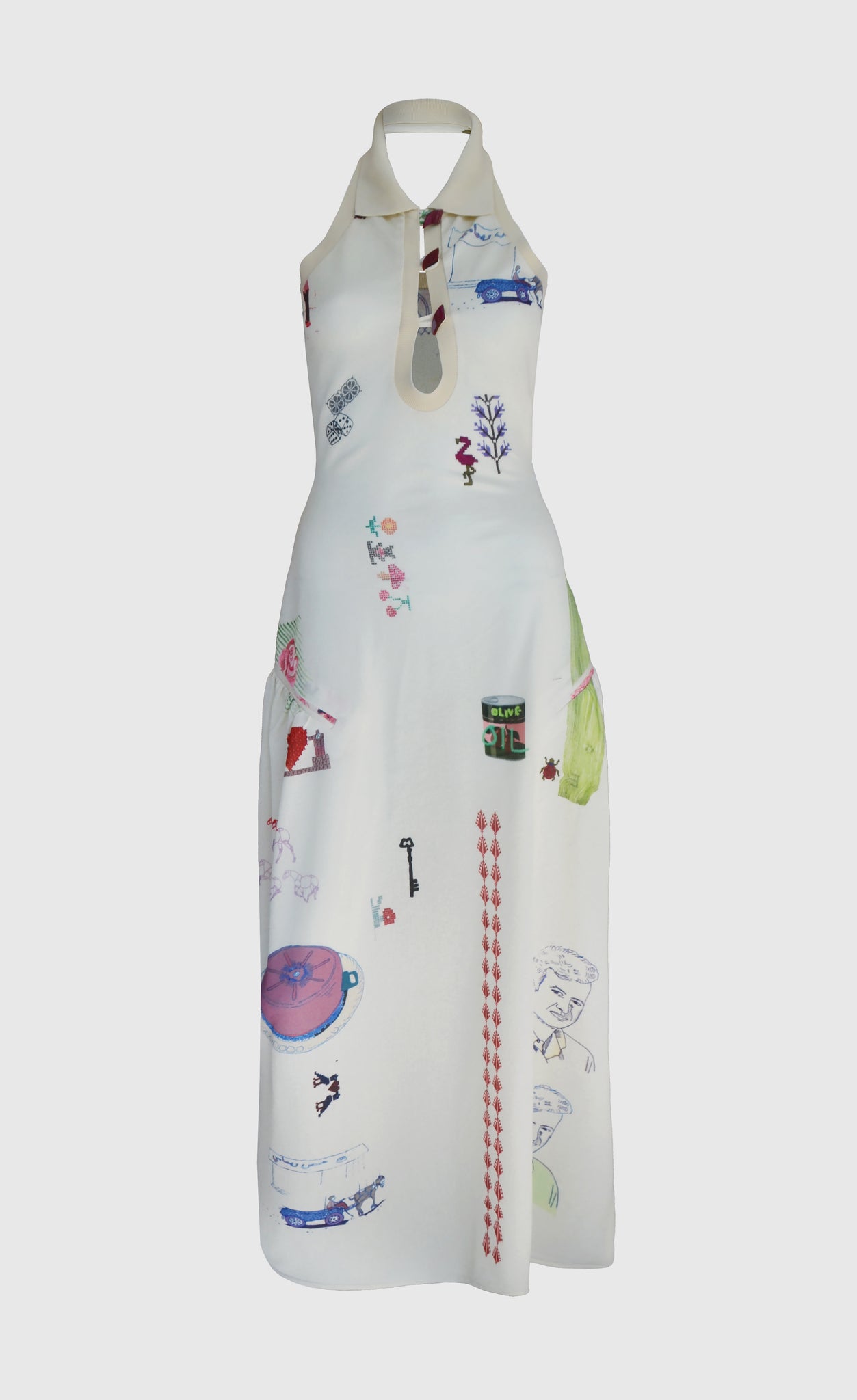 HALTER MAQLOUBA KNITTED DRESS