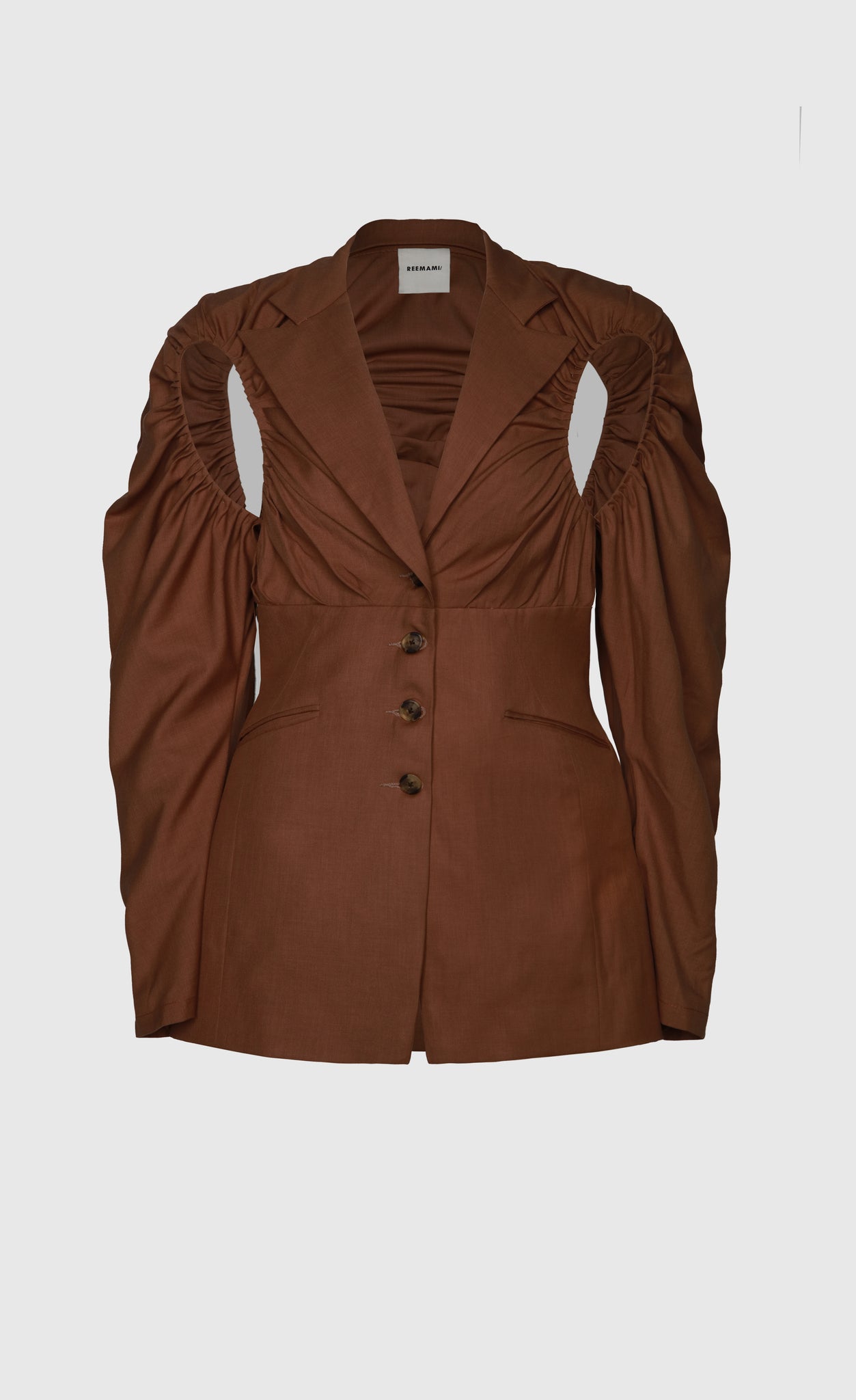CHOCOLATE SADDLE BLAZER