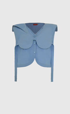 BLUE BIKINI COLLAR SHIRT