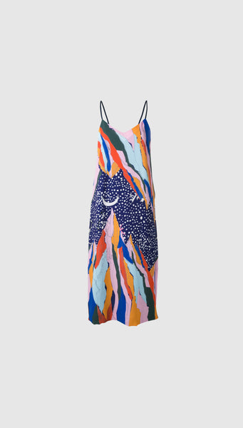 Mountain print slip dress
